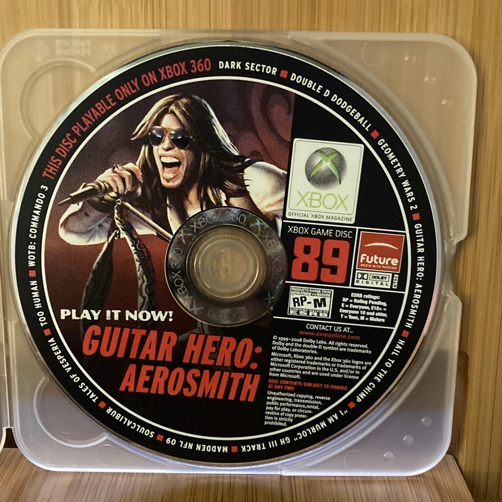 Guitar Hero: Aerosmith for Xbox 360 demo disc